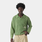Kiff Bottle Distressed Knit Polo Knitwear eme