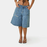 Riviera Blue Denim Shorts Shorts Eme Studios