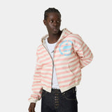 Wander Pink Cropped Boxy Full Zip Hoodies Eme Studios
