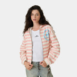 Wander Pink Cropped Boxy Full Zip Hoodies Eme Studios