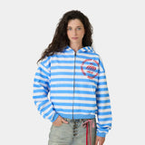 Wander Blue Cropped Boxy Full Zip Hoodies Eme Studios