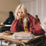 Echo Burgundy Grid Windbreaker Outerwear Eme Studios