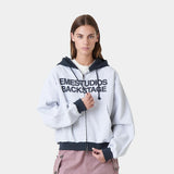Backstage Navy Waffle Full Zip Hoodies Eme Studios