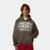Keeper Fawn Cropped Boxy Full Zip Hoodies Eme Studios