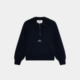 Nobly Knit Navy Half Zip Knitwear eme