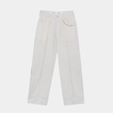 Striped Off Sand Baggy Pants Pants eme