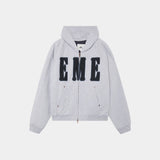 Desire Heather Grey Full Zip Hoodies Eme Studios