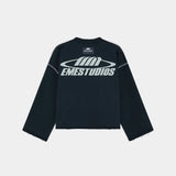 Suit Navy Oversized Crewneck Sweatshirts Eme Studios