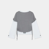 Double Trouble Anthracite Long Sleeve Woman T-Shirts Eme Studios