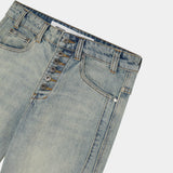 Vitel Flared Blue Denim Pants Pants Eme Studios
