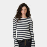 Wally Stripped Black Long Sleeve Woman T-Shirts Eme Studios