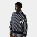 Badge Navy Stripes Knit Sweater Knitwear eme