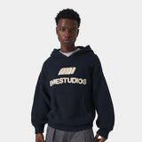 Pidgey Navy Knitted Oversized Hoodie Knitwear Eme Studios