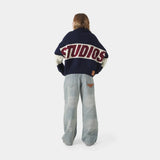 Thrill Navy Zipper Knit Knitwear eme