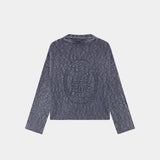Kiff Navy Distressed Knit Polo Knitwear eme