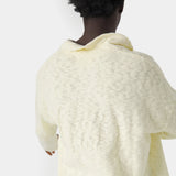 Kiff Off Sand Distressed Knit Polo Knitwear eme