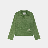 Kiff Bottle Distressed Knit Polo Knitwear eme