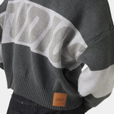 Thrill Grandpa Grey Zipper Knit Knitwear eme