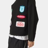Patches Black Oversized Crewneck Sweatshirts Eme Studios