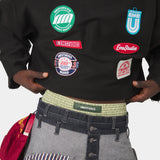 Patches Black Oversized Crewneck Sweatshirts Eme Studios