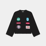 Patches Black Oversized Crewneck Sweatshirts Eme Studios