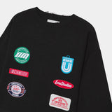 Patches Black Oversized Crewneck Sweatshirts Eme Studios