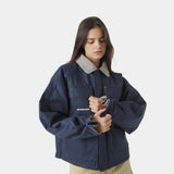 Ethos Navy Boxy Coat Outerwear eme