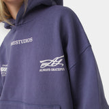 Builder Crown Blue Oversized Hoodie Hoodies Eme Studios