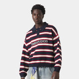 Sweet Navy Knit Polo Knitwear eme