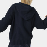 Pidgey Navy Knitted Oversized Hoodie Knitwear Eme Studios