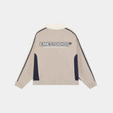Chully Off Sand Knit Polo Knitwear Eme Studios