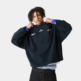 Suit Navy Oversized Crewneck Sweatshirts Eme Studios