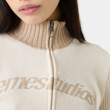 Betty Off Sand Zipper Knit Woman Knitwear Eme Studios