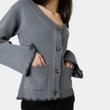 Onyx Grey Cardigan Woman Knitwear Eme Studios