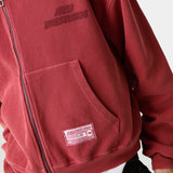 Waffle Marsala Croped Boxy Full Zip Hoodies Eme Studios
