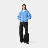Waffle Cobalt Croped Boxy Full Zip Hoodies Eme Studios