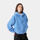 Waffle Cobalt Croped Boxy Full Zip Hoodies Eme Studios