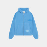 Waffle Cobalt Croped Boxy Full Zip Hoodies Eme Studios
