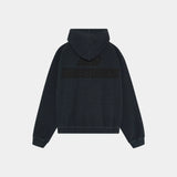 Waffle Navy Croped Boxy Full Zip Hoodies Eme Studios