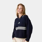 Pivot Navy Knit Polo Knitwear Eme Studios