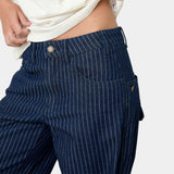 Trip Navy Denim Pants Pants Eme Studios