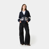 Pins Navy Cardigan Knitwear Eme Studios