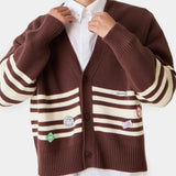 Pins Chocolate Cardigan Knitwear Eme Studios