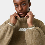 Gummy Camel Brown Turtleneck Knit Woman Knitwear Eme Studios