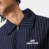 Siroq Striped Navy Jacket Outerwear Eme Studios