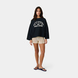 Pocket Navy Reverse Crewneck Sweatshirts Eme Studios