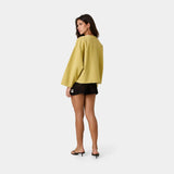 Pocket Antique Green Reverse Crewneck Sweatshirts Eme Studios