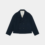 Tide Navy Linen Blazer Outerwear Eme Studios