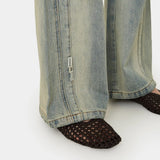 Vitel Flared Blue Denim Pants Pants Eme Studios