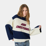 Layr Navy Knit Sweater Knitwear Eme Studios